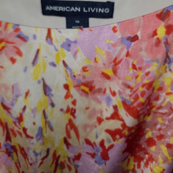 American Living Abstract Pastel Floral Print Sleeveless Sheath Dress size 16 - Picture 5 of 7